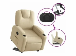 Best vidaxl Sillón reclinable elevable de tela color Crema