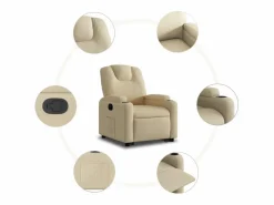 Best vidaxl Sillón reclinable elevable de tela color Crema