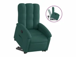 vidaxl Sillón reclinable elevable tela oscuro