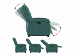 vidaxl Sillón reclinable elevable tela oscuro