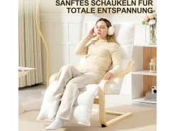 Sillón reclinable, funda suave de sherpa, poliéster, color , con reposapiés ajustable (67x93-114x105 cm)
