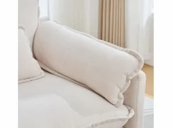Clearance Sillón reclinable individual con otomana - Sillón lounge de chenilla con respaldo alto - Integración de bolsillos laterales Beige