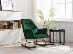 Discount Sillón reclinable tapizado en terciopelo con soporte lumbar, ideal para sala de estar y dormitorio infantil, color Sillón Balancín