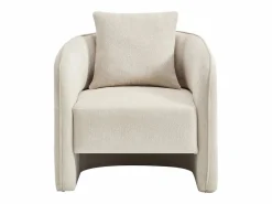 Vente-unique Sillón redondeado de tela jaspeada color LANITO Beige