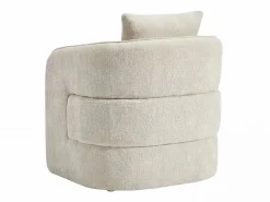 Vente-unique Sillón redondeado de tela jaspeada color LANITO Beige
