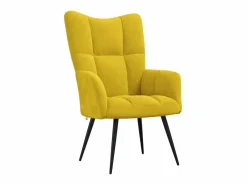 vidaxl Sillón relajante con taburete de terciopelo mostaza
