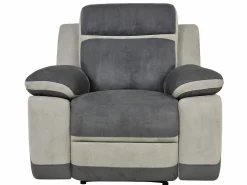 Best Vente-unique Sillón relax de microfibra TALCA - Antracita y gris claro Gris antracita