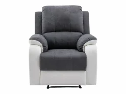 Online Sillón relax de microfibra y piel sintética gris y blanco BRODY Sillón Relax