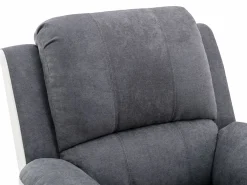 Online Sillón relax de microfibra y piel sintética gris y blanco BRODY Sillón Relax