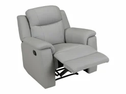 Clearance Vente-unique Sillón relax de piel de becerro EVASION Gris claro