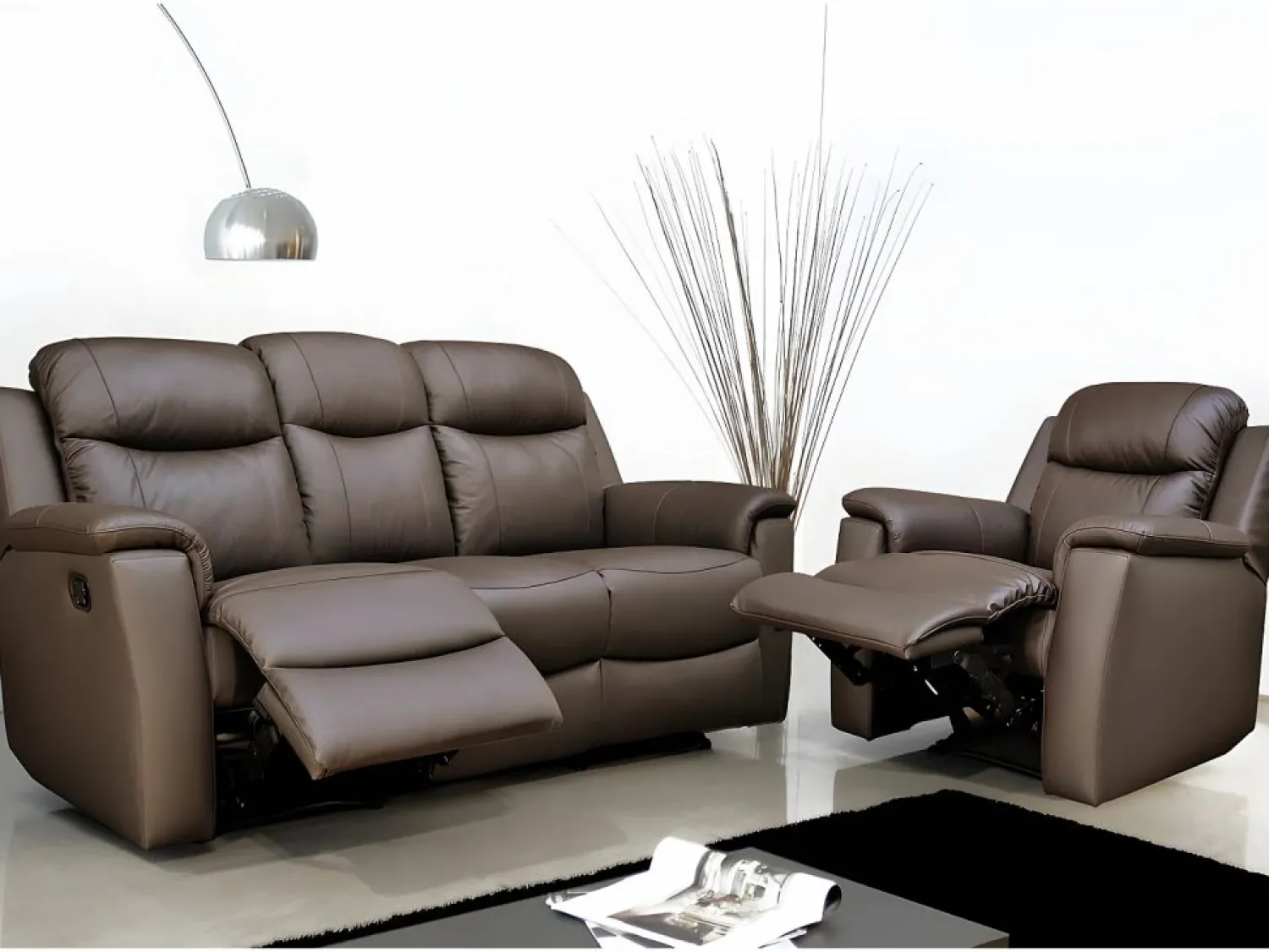 Online Sillón relax de piel de becerro en color marrón EVASION Sillón De Piel|Sillón Relax