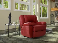 Vente-unique Sillón relax de piel de becerro en color AROMA