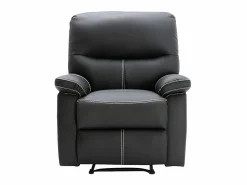 Vente-unique Sillón relax de piel sintética negra 5 niveles de inclinación CANBY
