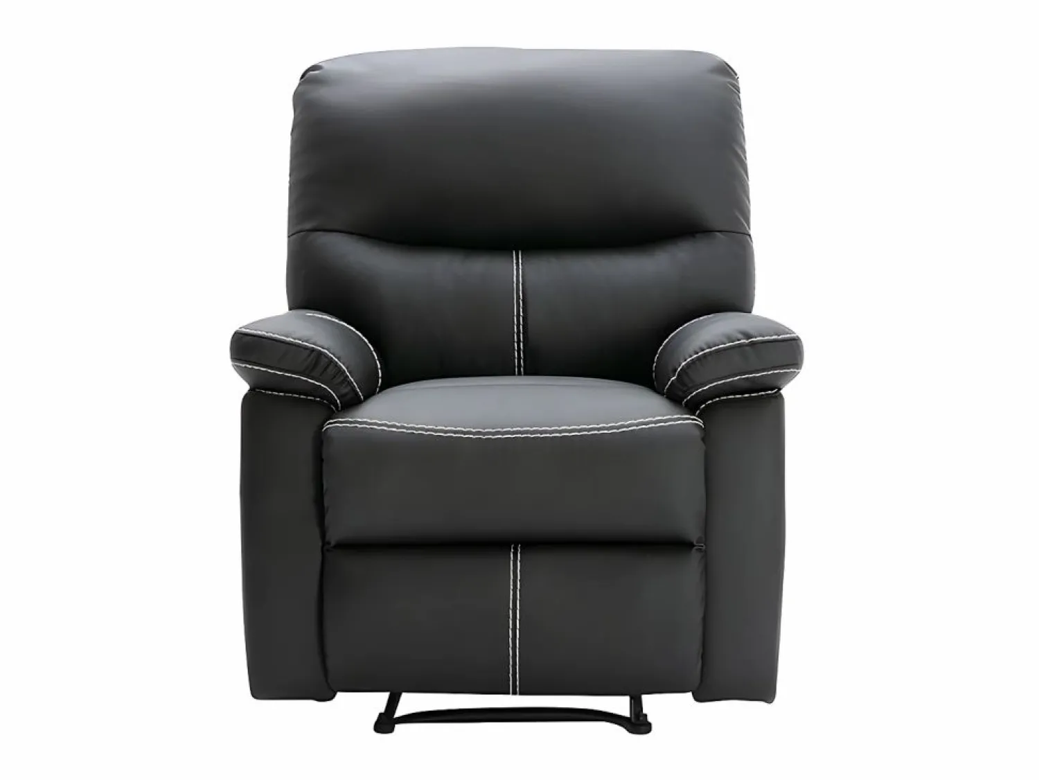 Vente-unique Sillón relax de piel sintética negra 5 niveles de inclinación CANBY