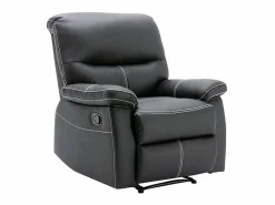 Vente-unique Sillón relax de piel sintética negra 5 niveles de inclinación CANBY