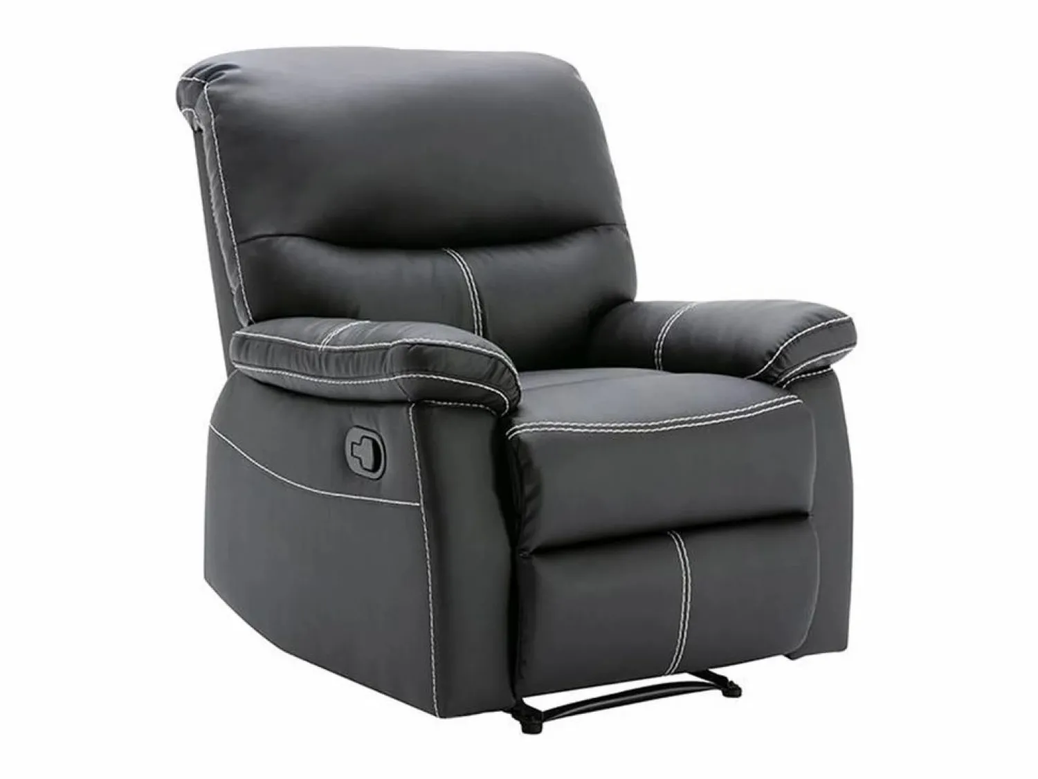 Vente-unique Sillón relax de piel sintética negra 5 niveles de inclinación CANBY