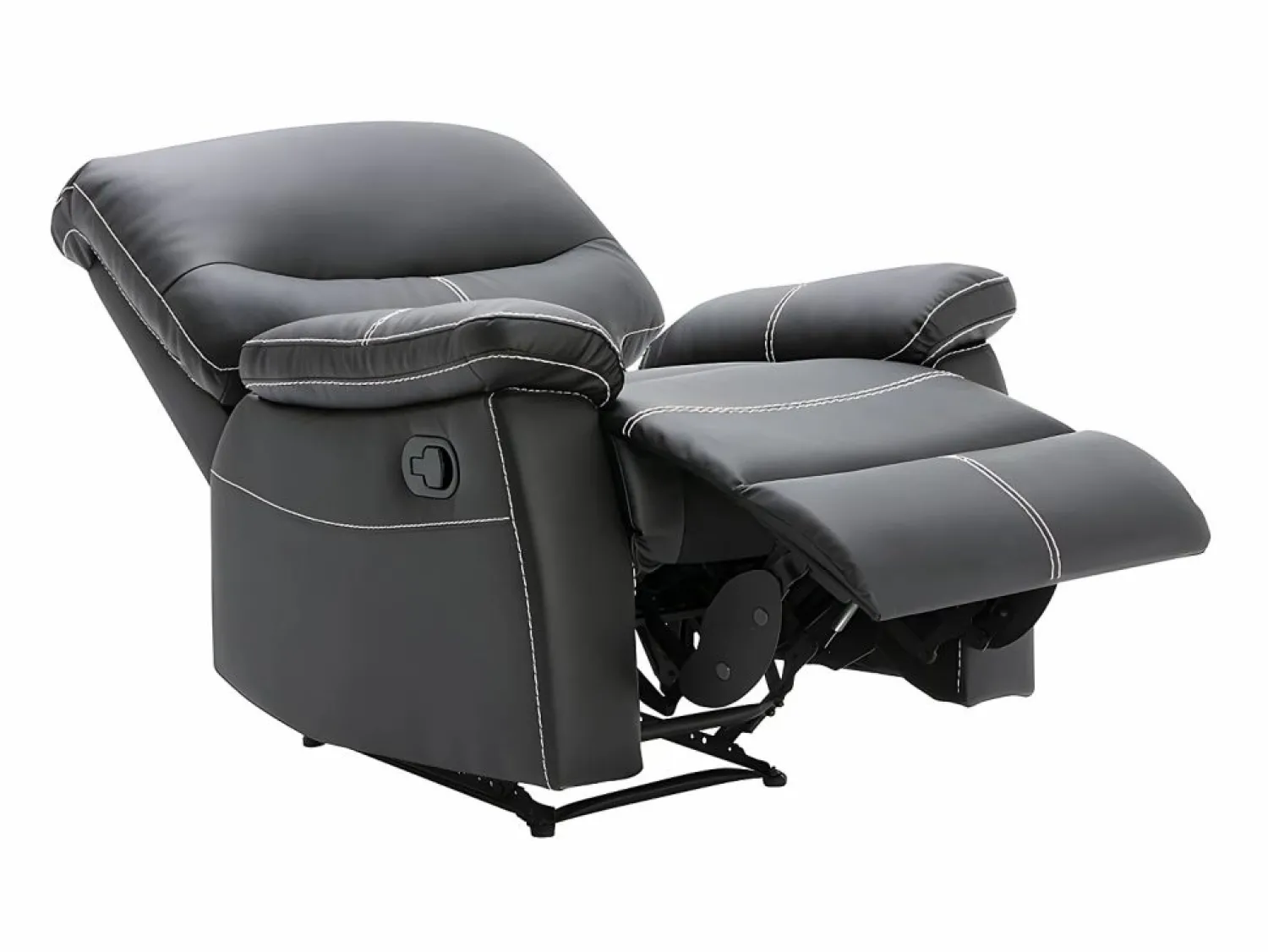 Vente-unique Sillón relax de piel sintética negra 5 niveles de inclinación CANBY