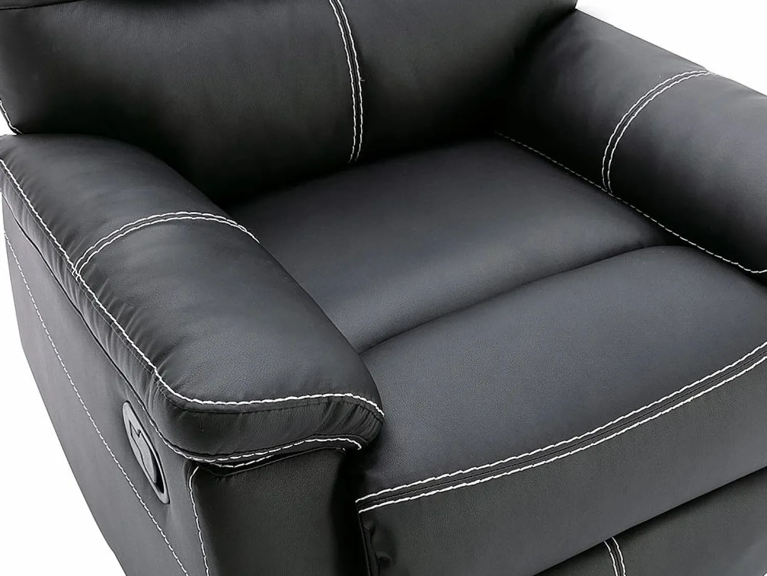 Vente-unique Sillón relax de piel sintética negra 5 niveles de inclinación CANBY