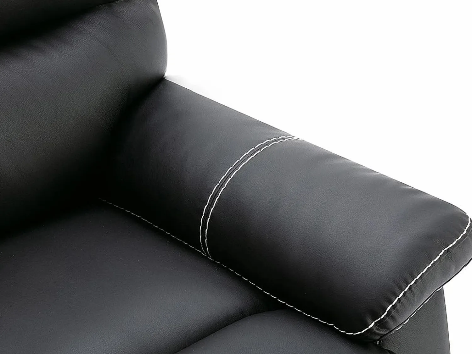 Vente-unique Sillón relax de piel sintética negra 5 niveles de inclinación CANBY