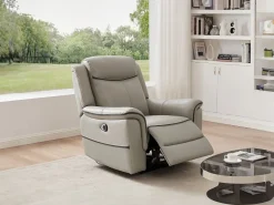 New Sillón relax eléctrico de cuero ADELIO Sillón De Piel|Sillón Relax