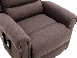 Discount Sillón relax eléctrico de tela marrón LOVARI Sillón De Masaje