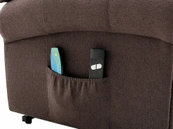 Discount Sillón relax eléctrico de tela marrón LOVARI Sillón De Masaje