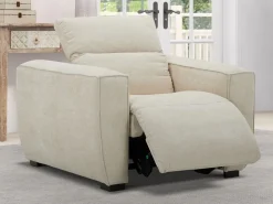 Best Maison Céphy Sillón relax eléctrico de tela color LAGUNDI Beige
