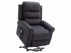 Online Vente-unique Sillón relax eléctrico de tela antracita LOVARI Gris antracita