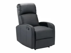 Discount Vente-unique Sillón relax manual de piel sintética de color - ISAO Negro