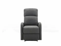 Vente-unique Sillón relax manual de tela color antracita ISAO Barato
