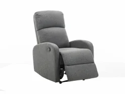 Vente-unique Sillón relax manual de tela color antracita ISAO Barato