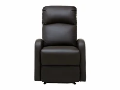 New Vente-unique Sillón relax manual piel sintética color marrón - ISAO Marru00f3n chocolate