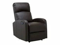 New Vente-unique Sillón relax manual piel sintética color marrón - ISAO Marru00f3n chocolate