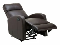 New Vente-unique Sillón relax manual piel sintética color marrón - ISAO Marru00f3n chocolate