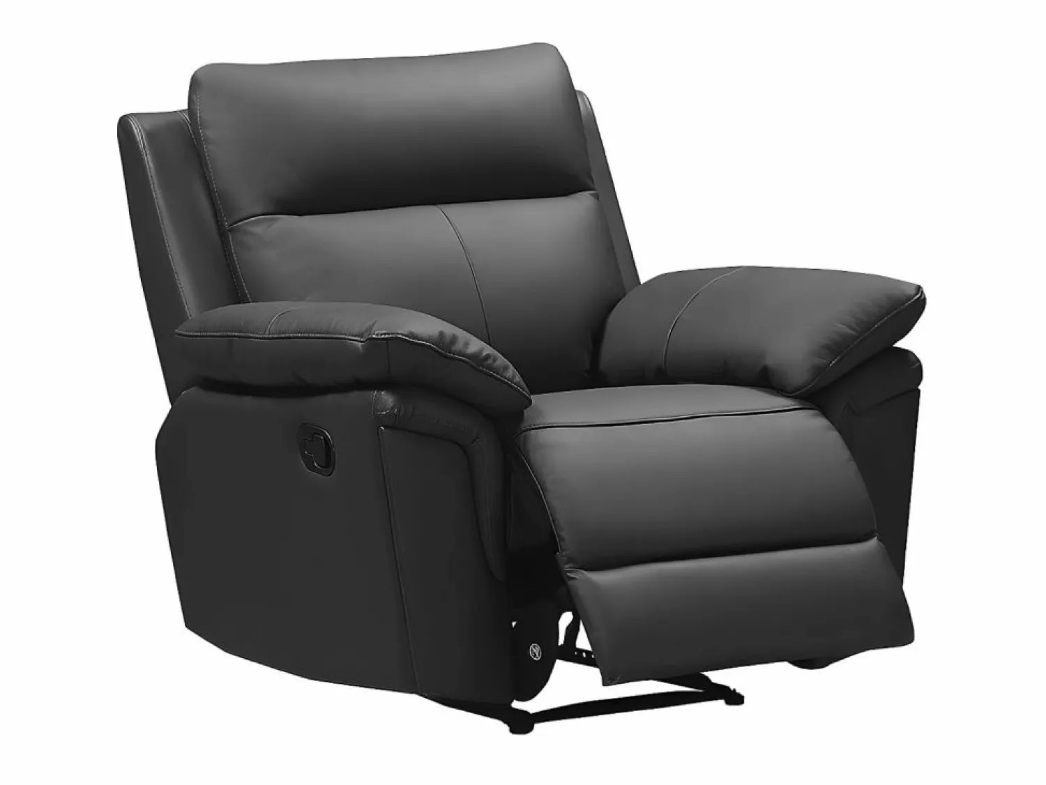 Best Vente-unique Sillón relax mecánico de piel de búfalo PAKITA Negro