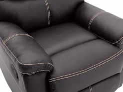 Hot Vente-unique Sillón relax mecánico de piel sintética marrón CANBY Marru00f3n