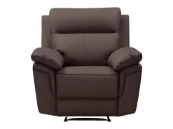 New Vente-unique Sillón relax mecánico de piel de búfalo marrón PAKITA Marru00f3n chocolate