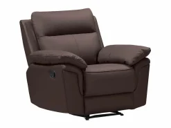 New Vente-unique Sillón relax mecánico de piel de búfalo marrón PAKITA Marru00f3n chocolate