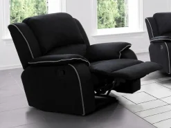 Hot Vente-unique Sillón relax microfibra 100% poliéster color HERNANI Negro