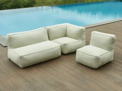 Sale MYLIA Sillón rinconera de jardín en tela bouclé - - NOUMARA de Beige
