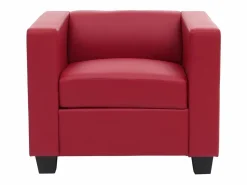 Sale MCW Sillón Sillón lounge Lille, Cuero, Rojo