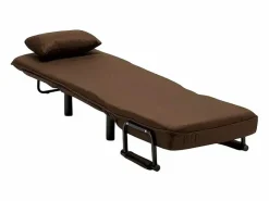 Le roi du relax Sillón Sofá cama plegable individual de tela Deborah - Marrón Marru00f3n
