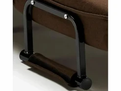 Le roi du relax Sillón Sofá cama plegable individual de tela Deborah - Marrón Marru00f3n