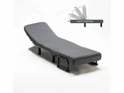 Outlet Sillón Sofá cama plegable individual de tela Deborah - Sillón Cama