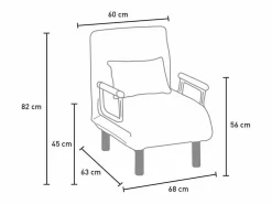 Outlet Sillón Sofá cama plegable individual de tela Deborah - Sillón Cama