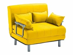 Sale Le roi du relax Sillón Sofá Cama Plegable Reposabrazos de tela Deborah Twin Dos Plazas - Amarillo