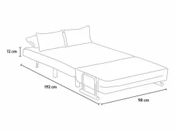Le roi du relax Sillón Sofá Cama Plegable Reposabrazos de tela Deborah Twin Dos Plazas -