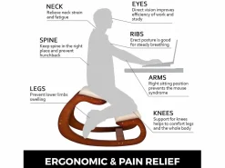 Online Sillón SucceBuy Silla Ergonómica de Rodillas Taburete de Madera de Balanceo para Oficina y Hogar, Promoviendo una Buena Postura Marru00f3n