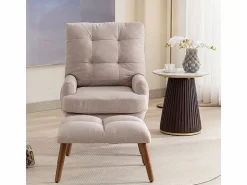 Clearance ModernLuxe Sillón vonvertible con reposapiés y respaldo regulable - Beige