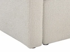 Hot Vente-unique Sillón y puf de tela de rizo estilo clásico atemporal JOVANA Blanco